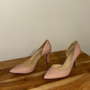 Vintage Jessica Simpson Pink Embossed Snake Skin Heels